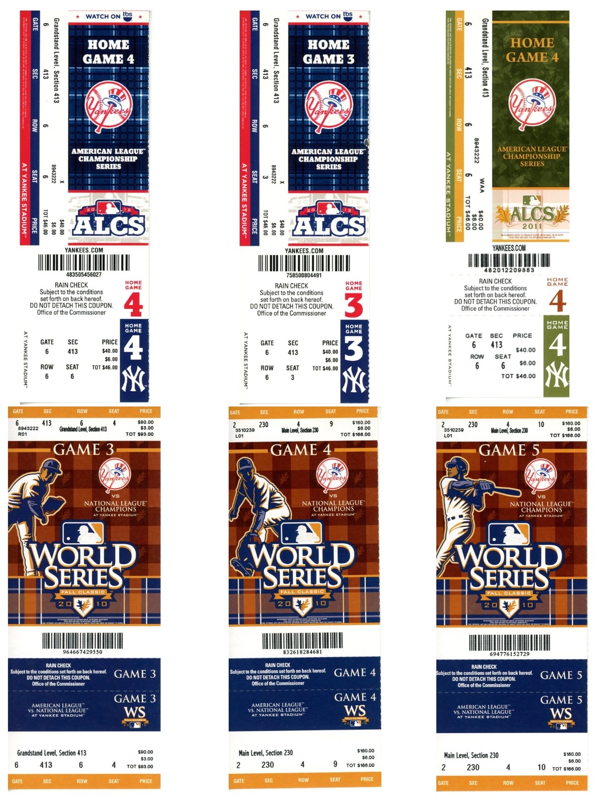 New York Yankees 40 qty Ticket Lot 2010-2013 MLB Playoffs Phantom Tickets 55568