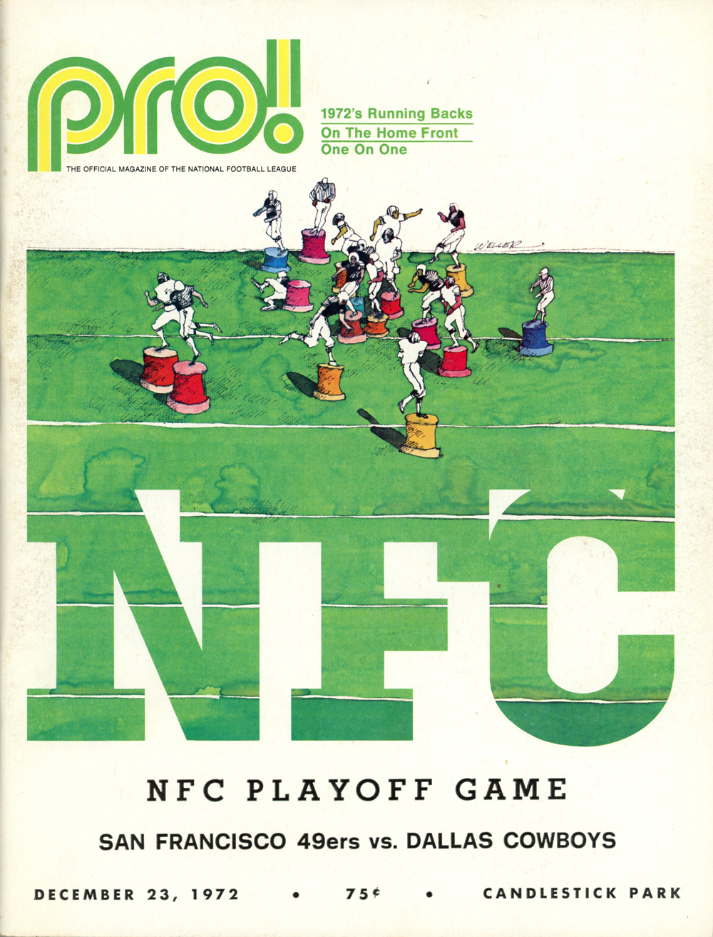 Dallas Cowboys vs San Francisco 49ers 12/23/1972 Playoff Game Program