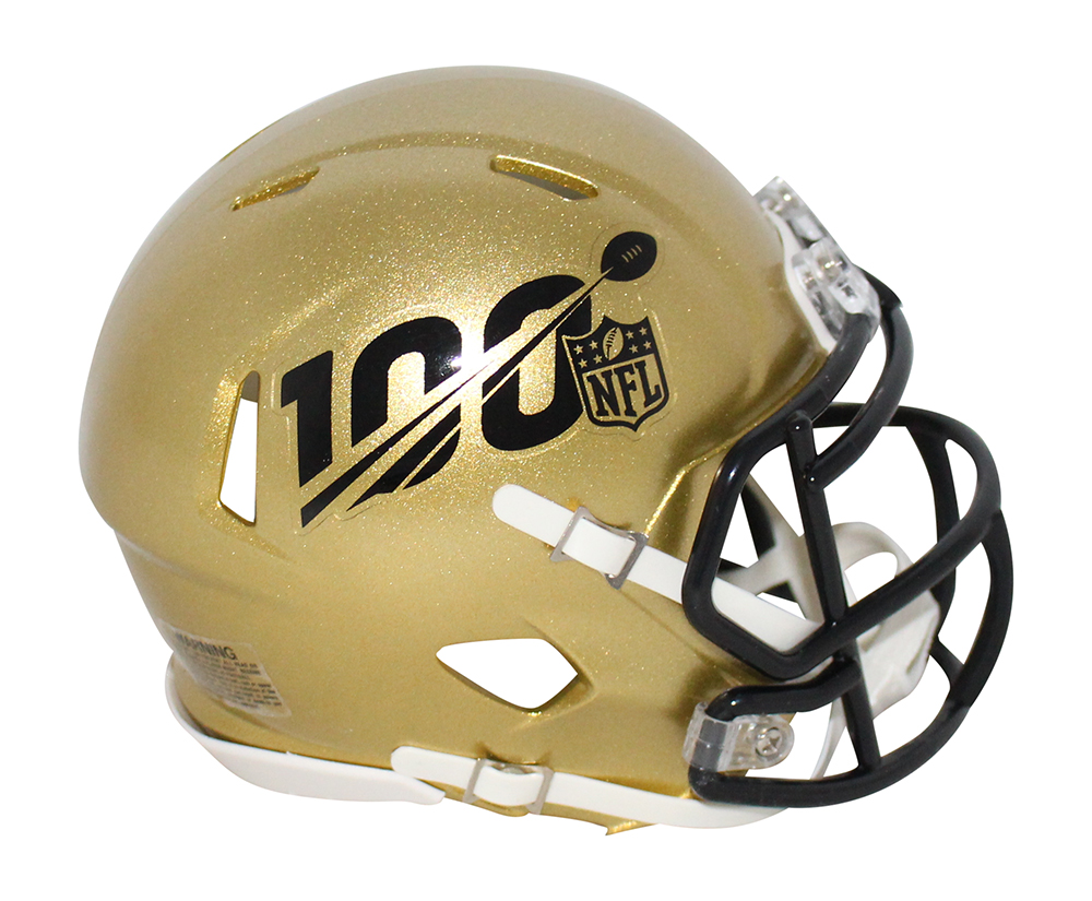 NFL 100 Gold Speed Mini Helmet New In Box 31694