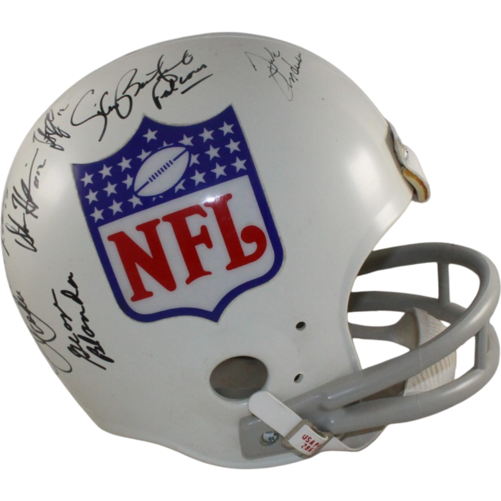 Blanda Brodie Krause +10 Autographed NFL Alumni F/S 2-Bar Helmet Beckett 55421