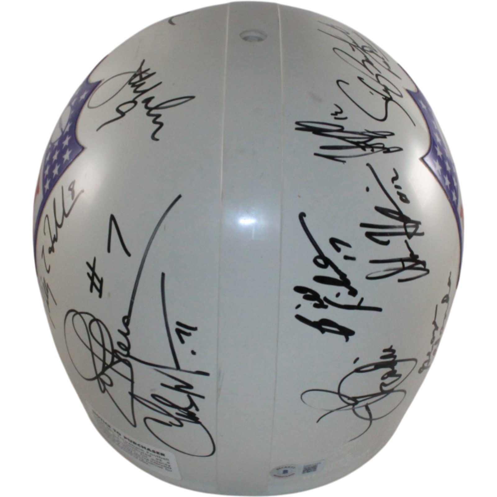 Blanda Brodie Krause +10 Autographed NFL Alumni F/S 2-Bar Helmet Beckett 55421