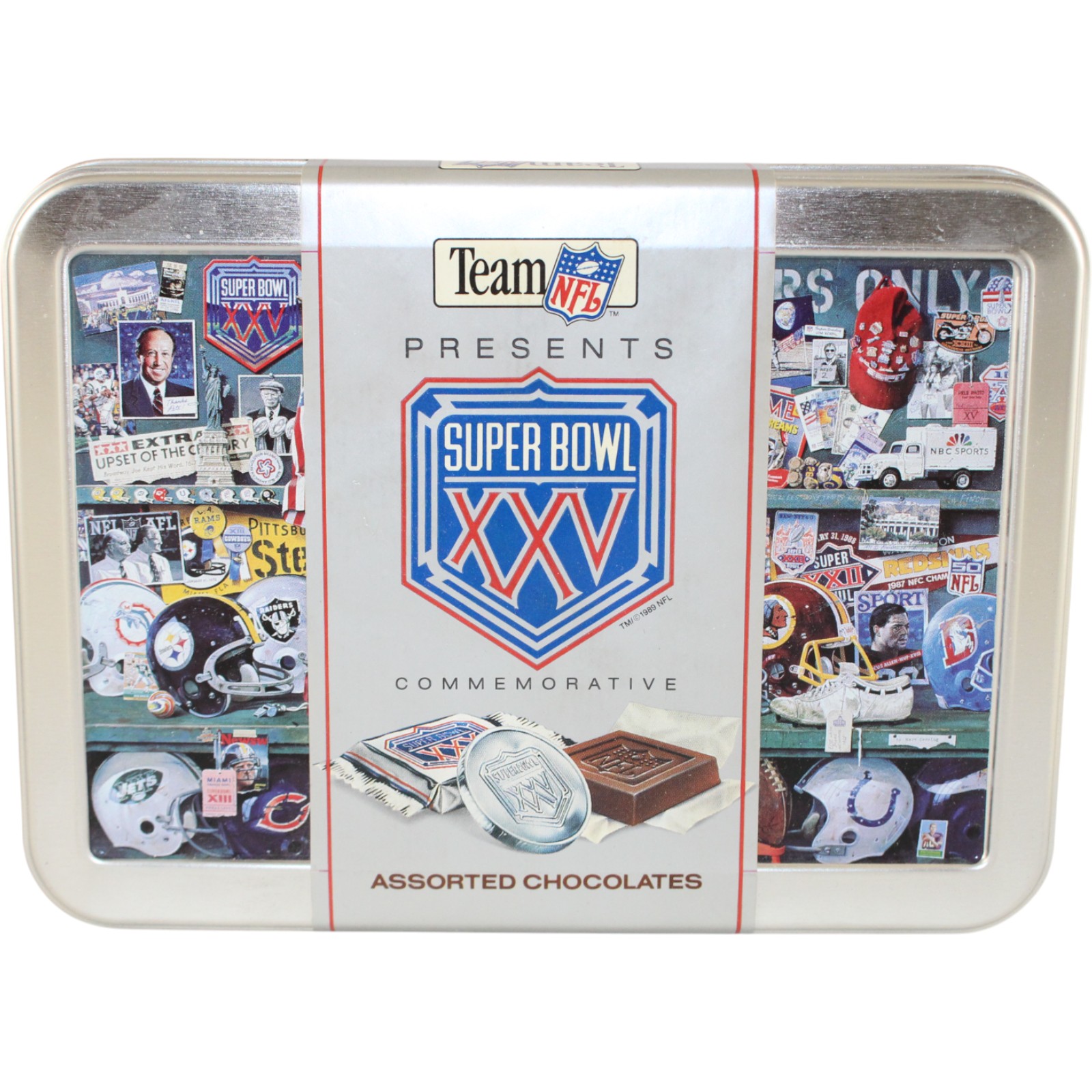 Limited Edition Super Bowl XXV Commemorative Tin 1990 NFL New Sealed 51507