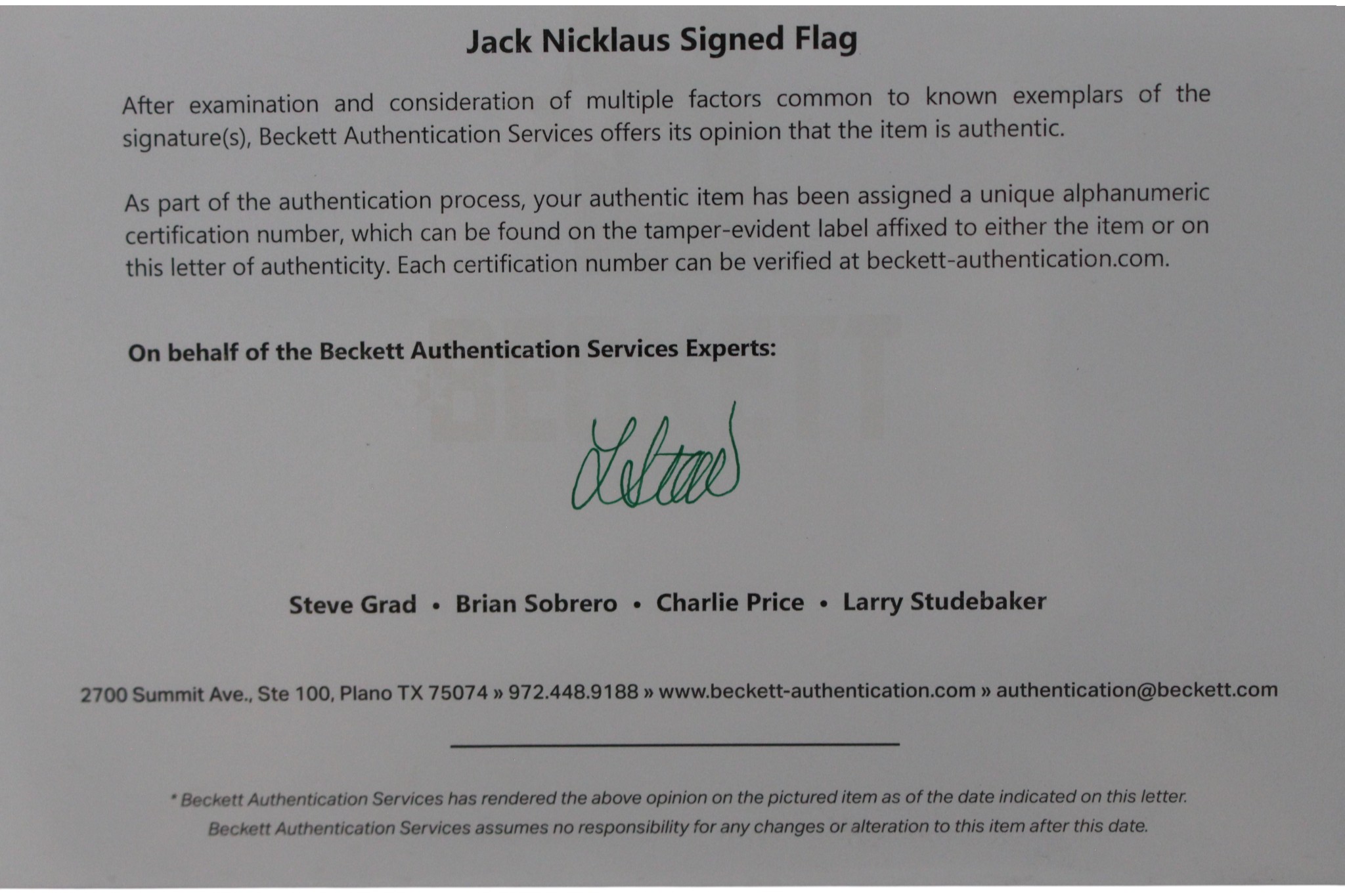 Jack Nicklaus Autographed PGA Golf Cherry Hills 93 US Senior Open Flag BAS 52851 5 Jack Nicklaus Autographed PGA Golf Cherry Hills 93 US Senior Open Flag BAS 52851