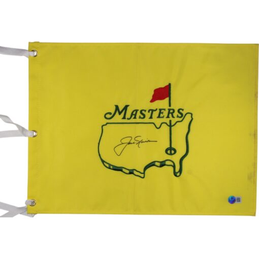 Jack Nicklaus Autographed/Signed Yellow Undated Masters Flag Beckett 50242