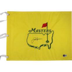 Jack Nicklaus Autographed/Signed Yellow Undated Masters Flag Beckett 50254