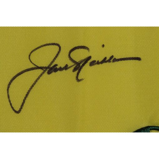 Jack Nicklaus Autographed/Signed Yellow Undated Masters Flag Beckett 50254