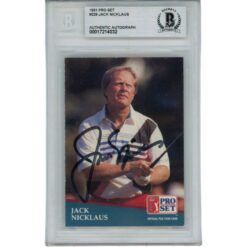 Jack Nicklaus Autographed PGA 1991 Pro Set #229 Trading Card Slab Beckett 56111