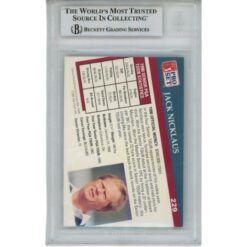 Jack Nicklaus Autographed PGA 1991 Pro Set #229 Trading Card Slab Beckett 56111