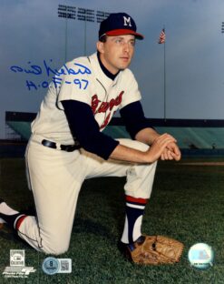 Phil Niekro Autographed/Signed Milwaukee Braves 8x10 Photo Beckett 57400