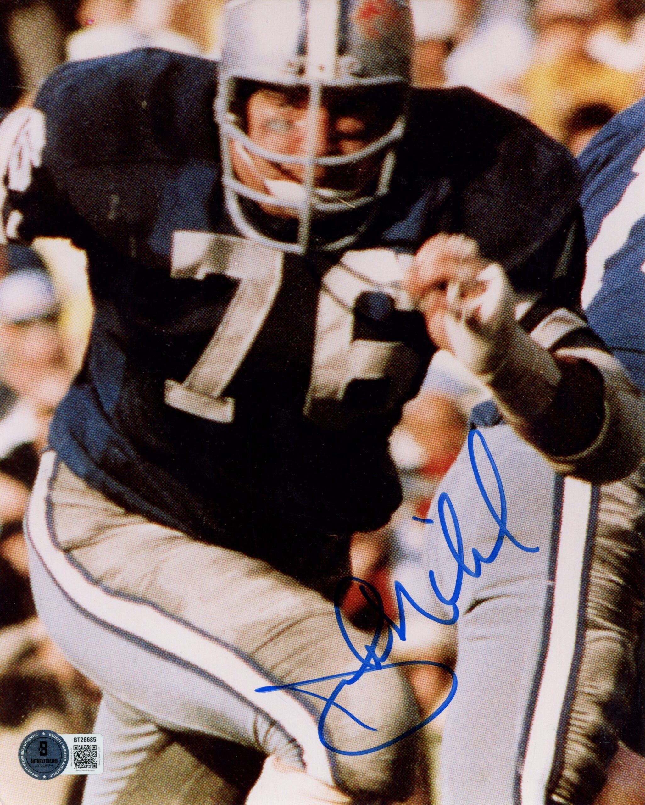 John Niland Autographed Dallas Cowboys 8x10 Photo Blue Close Beckett 56845