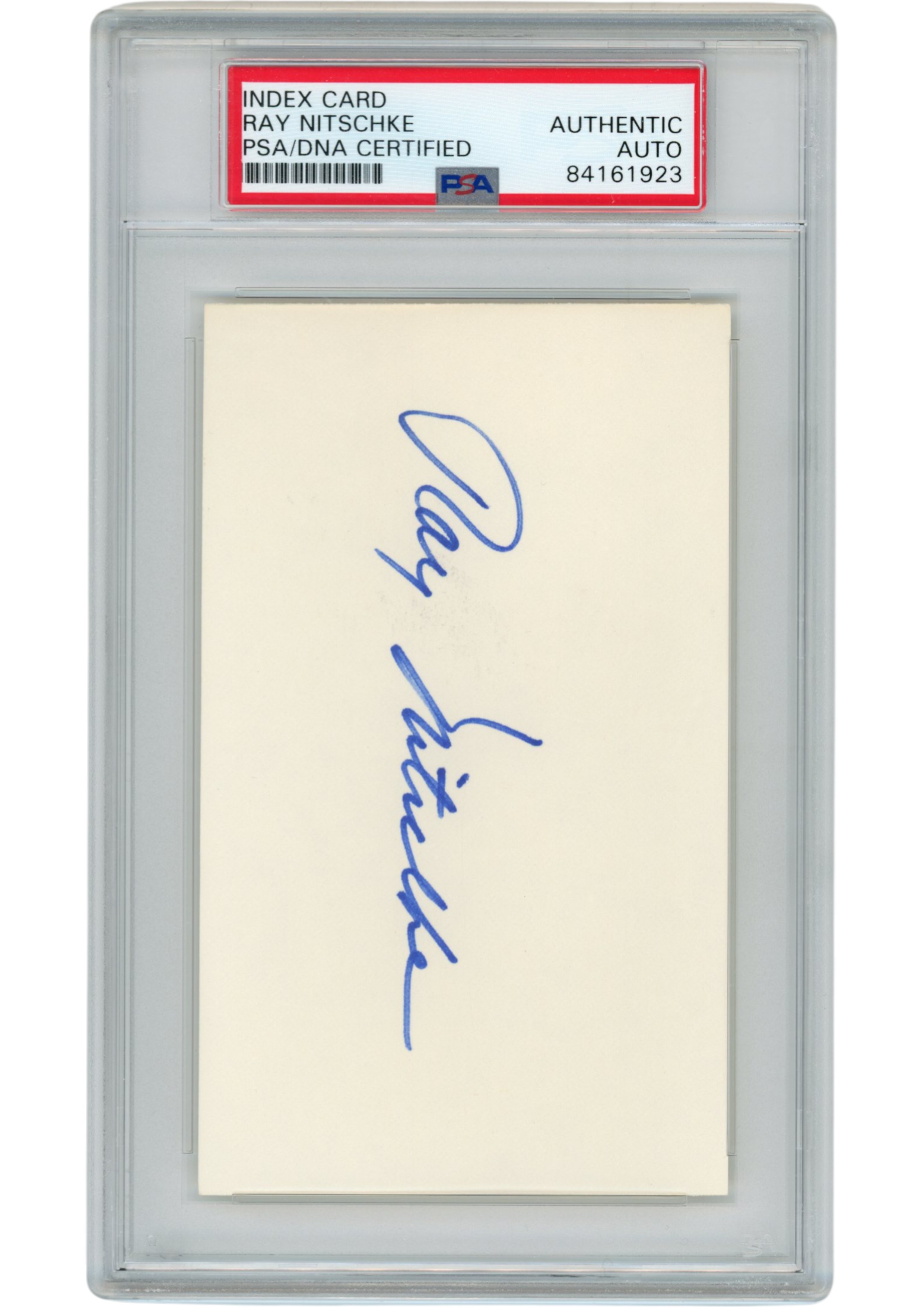 Ray Nitschke Autographed/Signed Green Bay Packers Index Card Slabbed PSA 54903