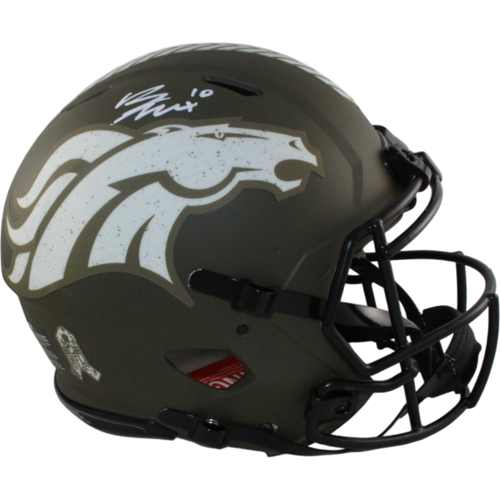 Bo Nix Autographed Denver Broncos Authentic 22 STS Helmet Beckett Witness 55145