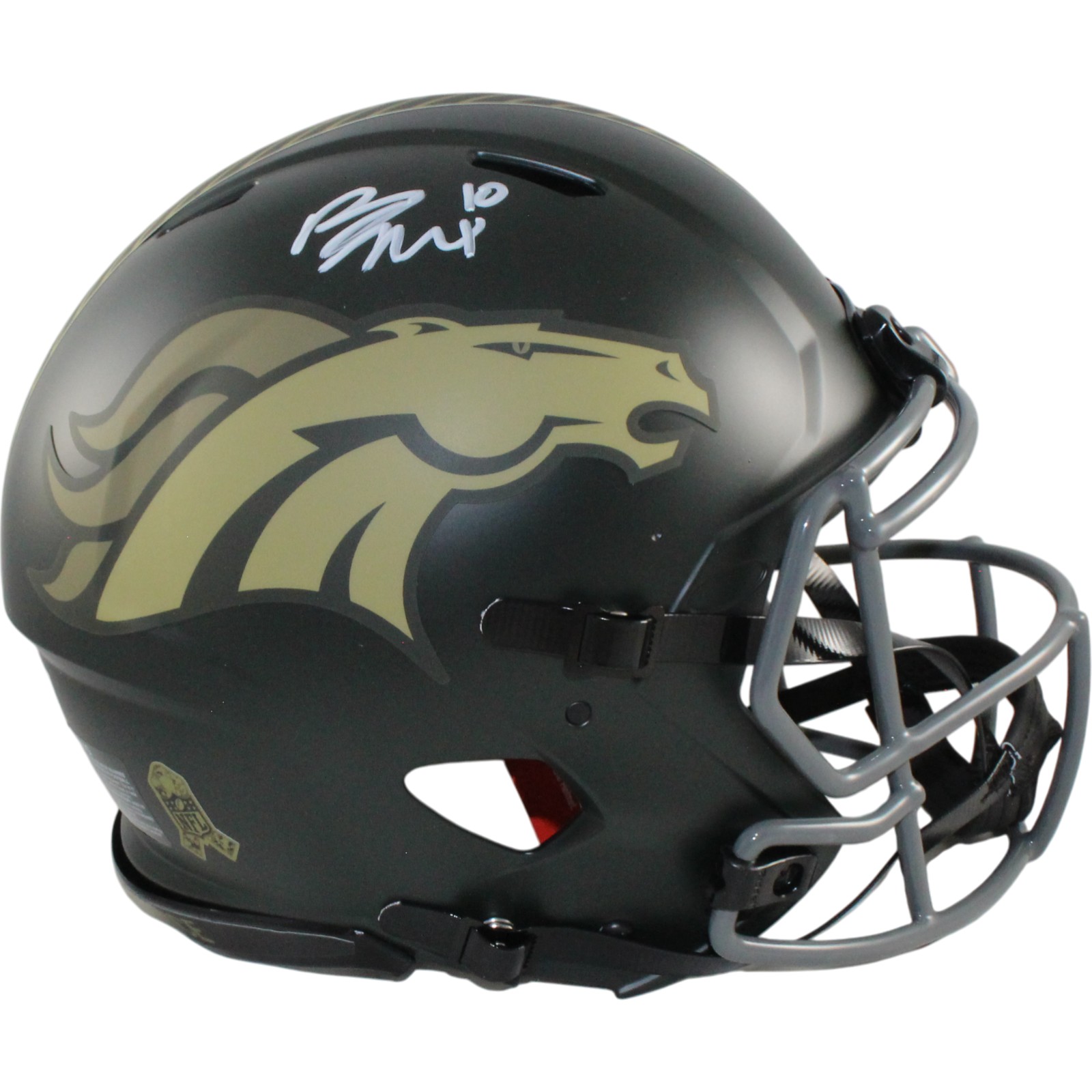 Bo Nix Autographed Denver Broncos Authentic 25 STS Helmet Beckett Witness 55118