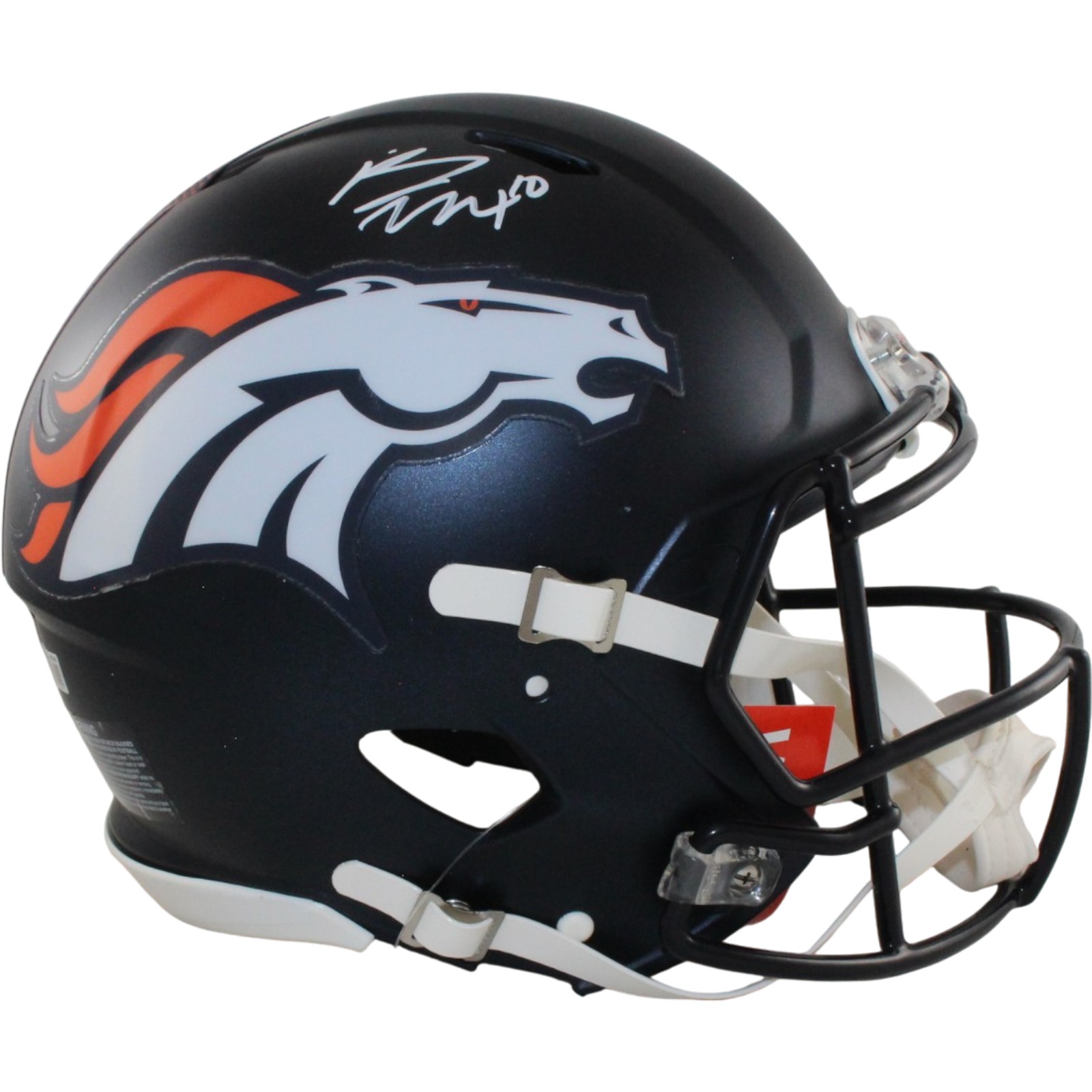 Bo Nix Autographed/Signed Denver Broncos Authentic Helmet Beckett Witness 56437