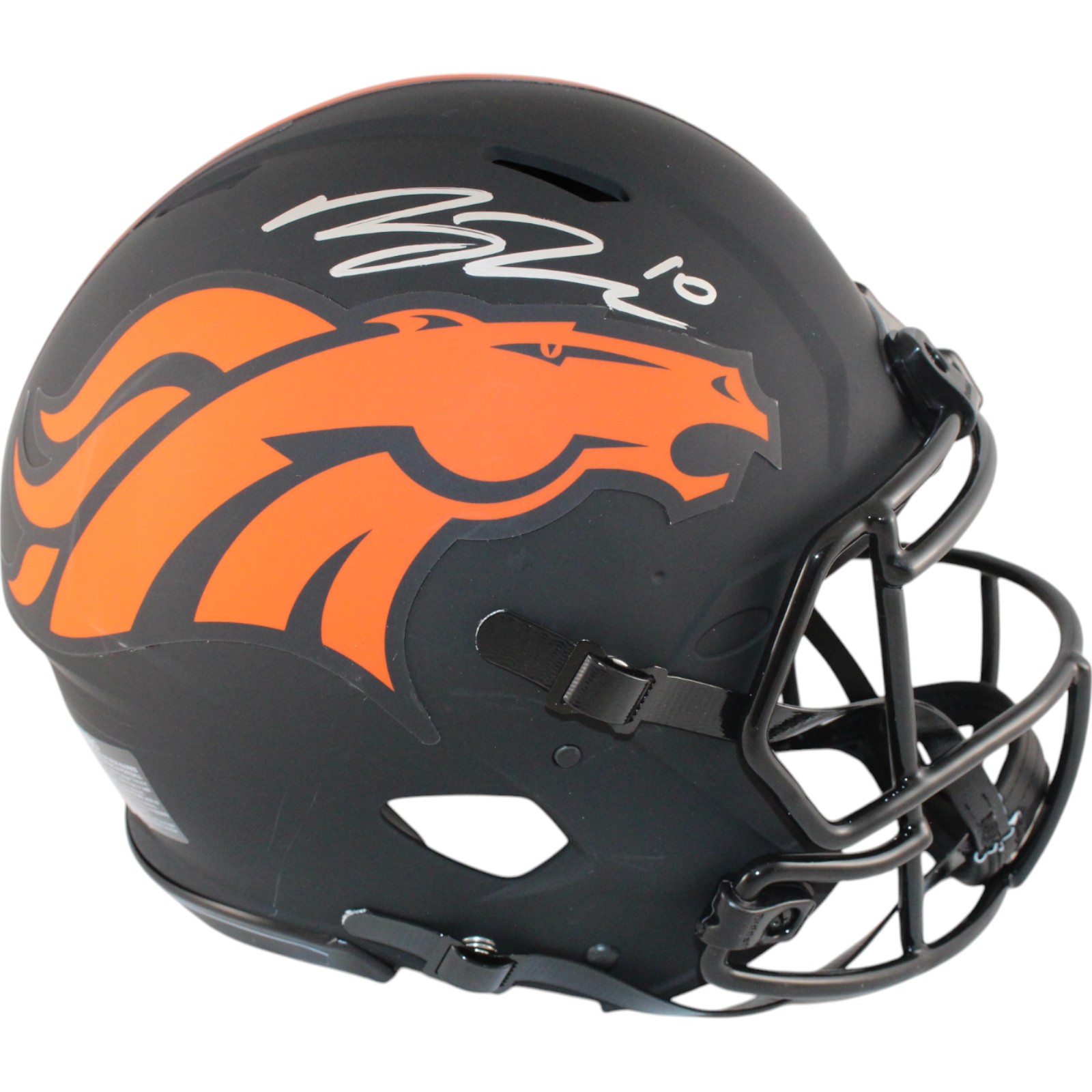 Bo Nix Autographed/Signed Denver Broncos Authentic Eclipse Helmet Beckett 49631