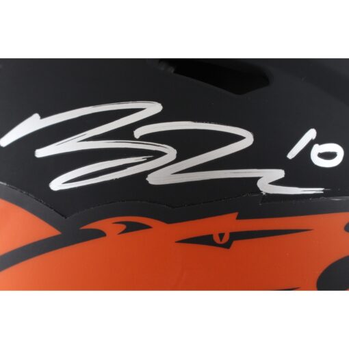 Bo Nix Autographed/Signed Denver Broncos Authentic Eclipse Helmet Beckett 49631