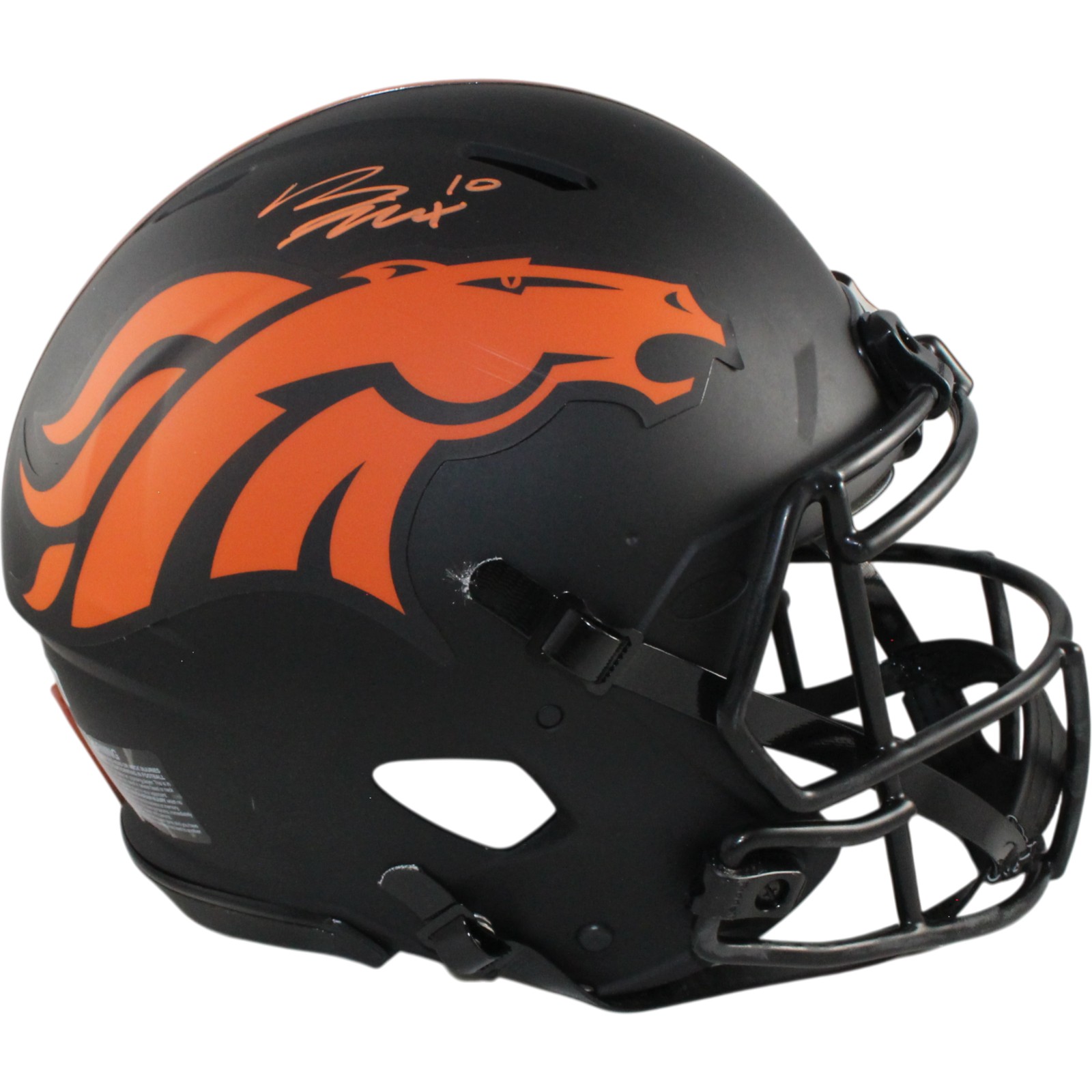 Bo Nix Autographed Denver Broncos Authentic Eclipse Helmet Beckett Witness 55113