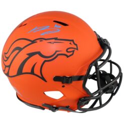 Bo Nix Autographed Denver Broncos Authentic Rave Helmet Beckett Witness 53272