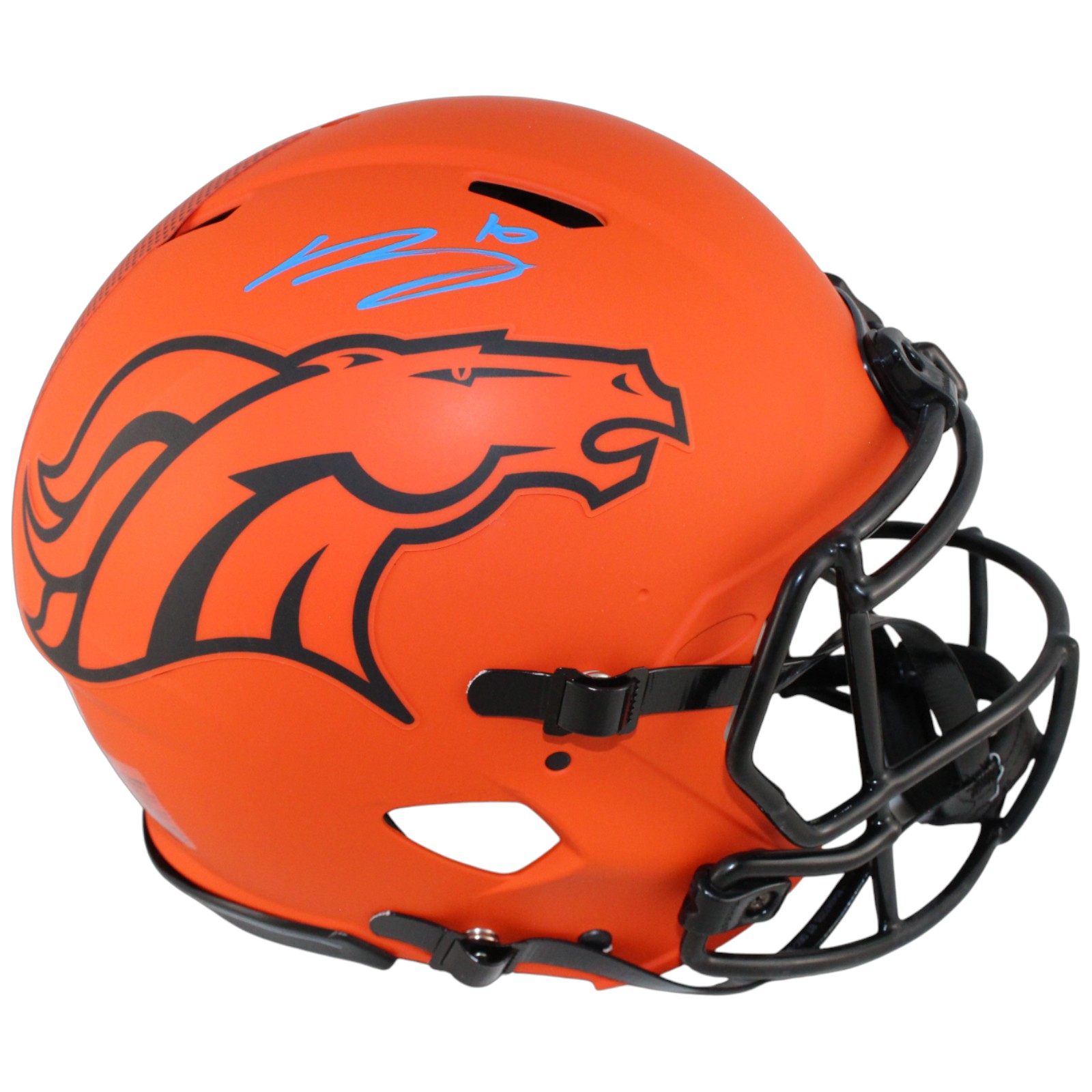 Bo Nix Autographed Denver Broncos Authentic Rave Helmet Beckett Witness 53272