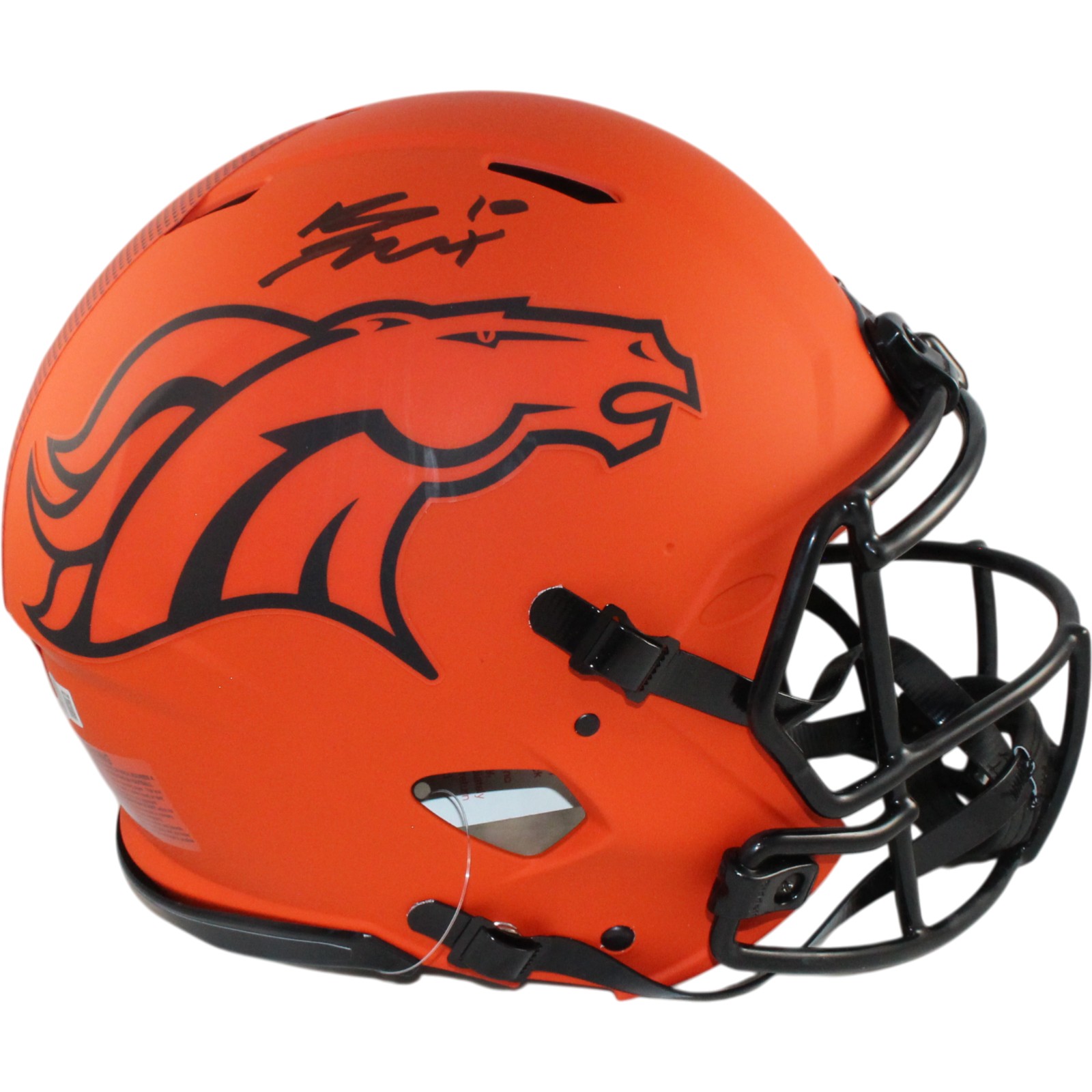 Bo Nix Autographed Denver Broncos Authentic Rave Helmet Beckett Witness 55114