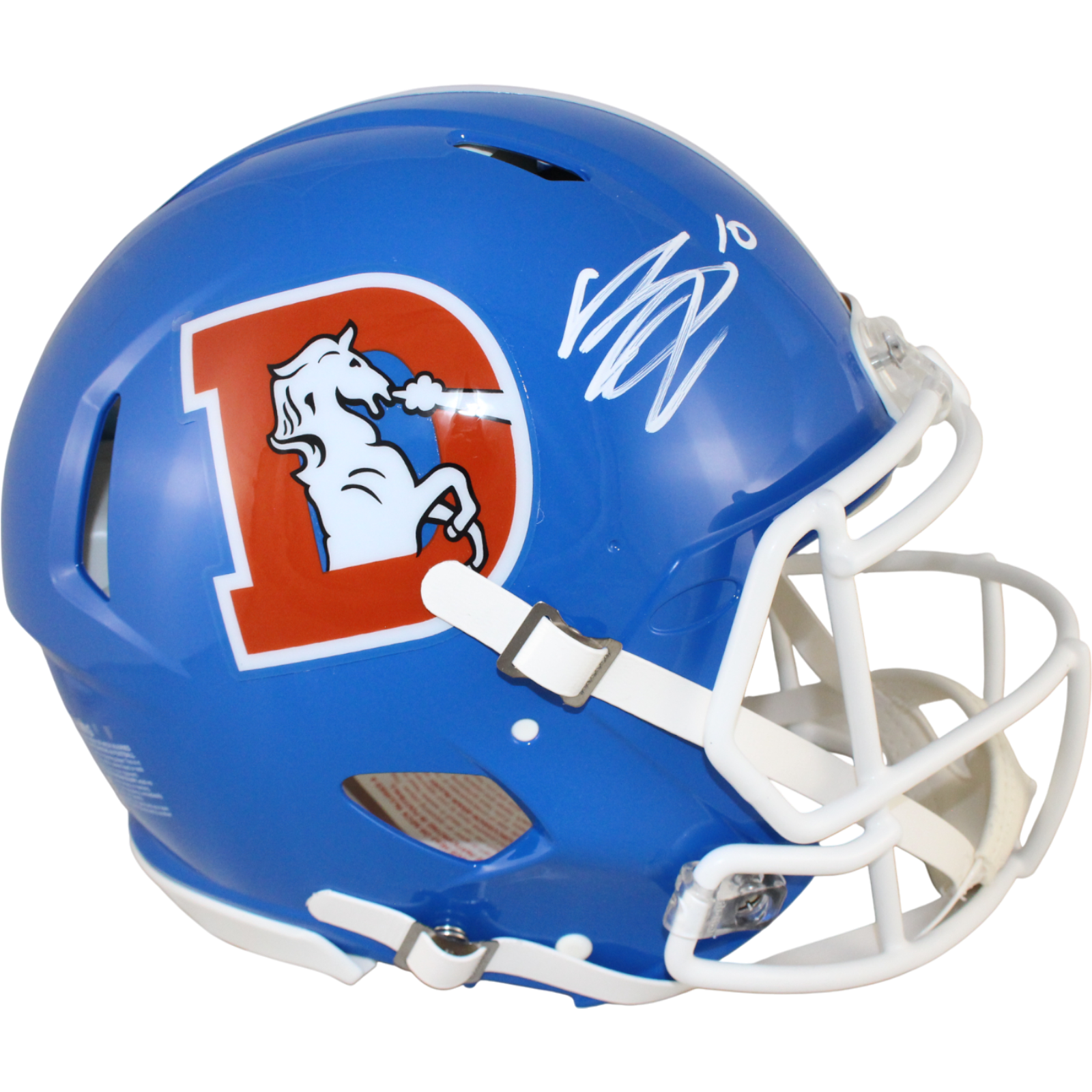 Bo Nix Autographed Denver Broncos Authentic TB Helmet Beckett Witness 53278