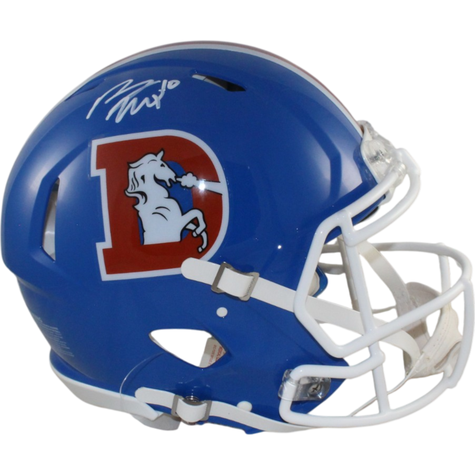 Bo Nix Autographed Denver Broncos Authentic TB Helmet Beckett Witness 55148