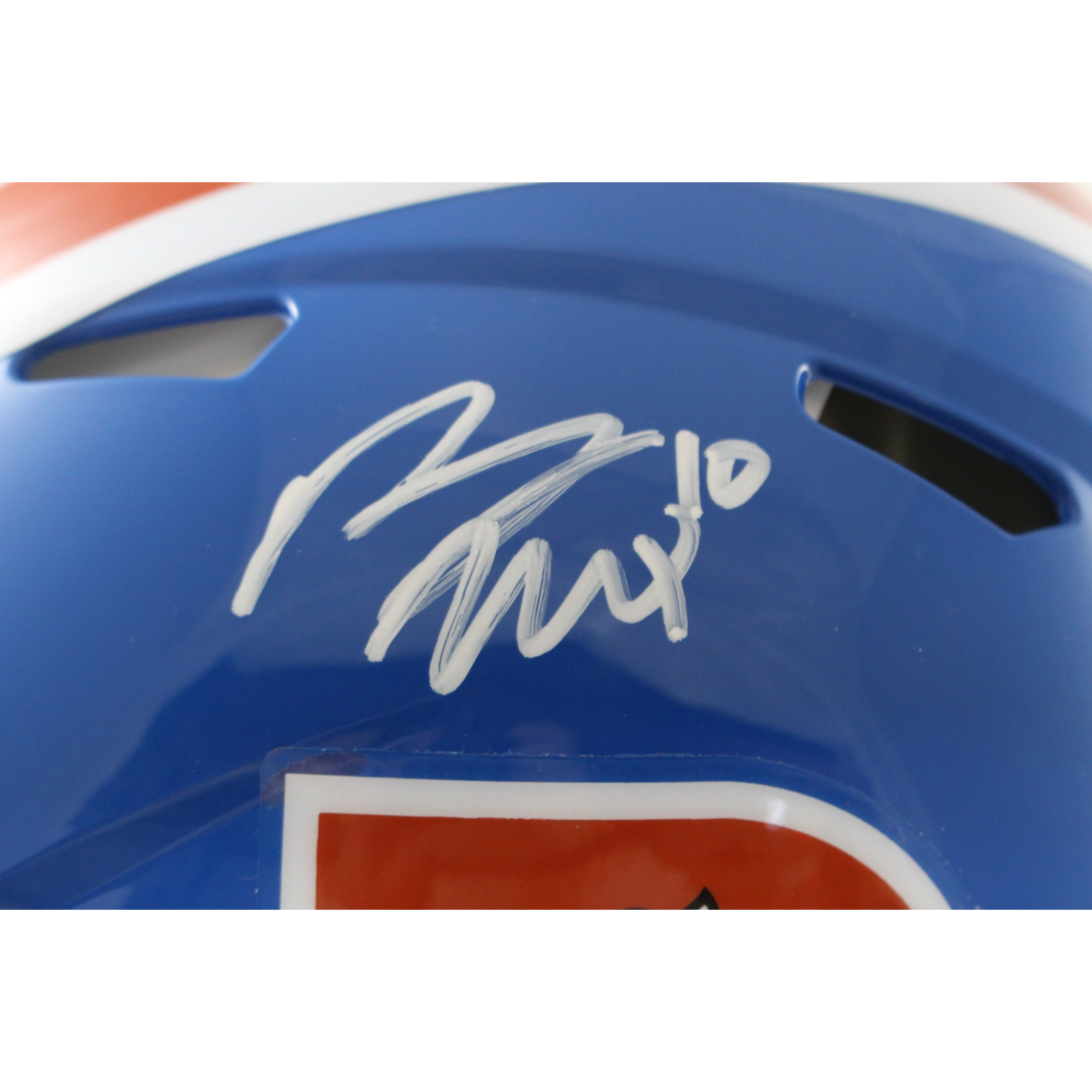 Bo Nix Autographed Denver Broncos Authentic TB Helmet Beckett Witness 55148 2 Bo Nix Autographed Denver Broncos Authentic TB Helmet Beckett Witness 55148