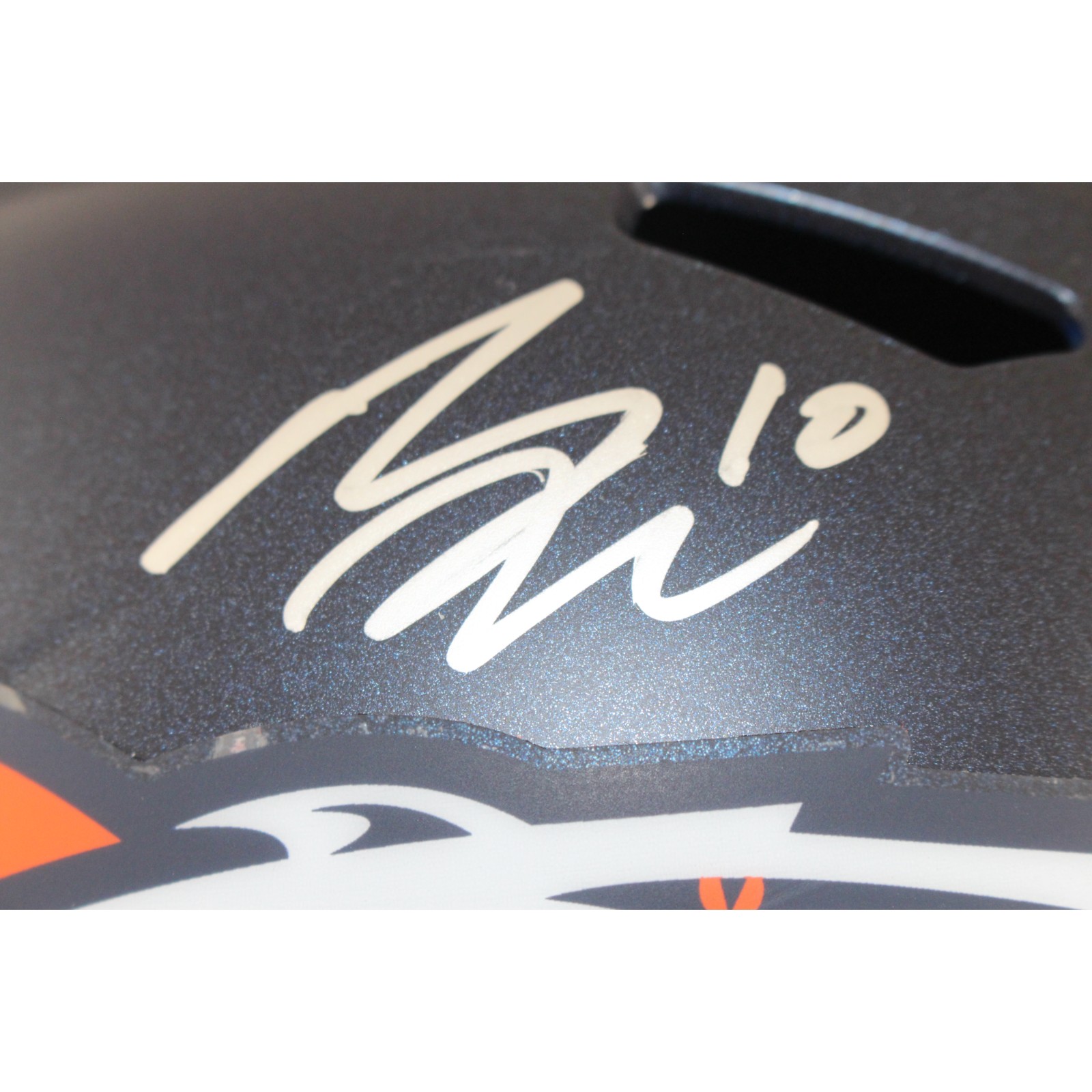 Bo Nix Autographed/Signed Denver Broncos F/S Helmet Beckett Witness 51397