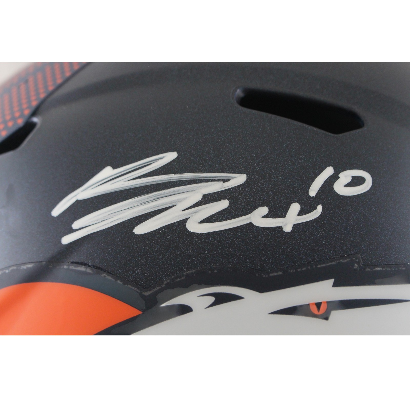 Bo Nix Autographed/Signed Denver Broncos F/S Helmet Beckett Witness 56412 2 Bo Nix Autographed/Signed Denver Broncos F/S Helmet Beckett Witness 56412