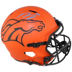 Bo Nix Autographed/Signed Denver Broncos F/S Rave Helmet Beckett Witness 53275