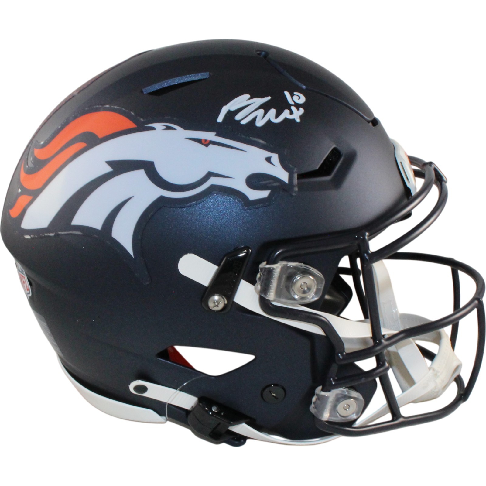 Bo Nix Autographed Denver Broncos SpeedFlex 2024 Helmet Beckett Witness 55108