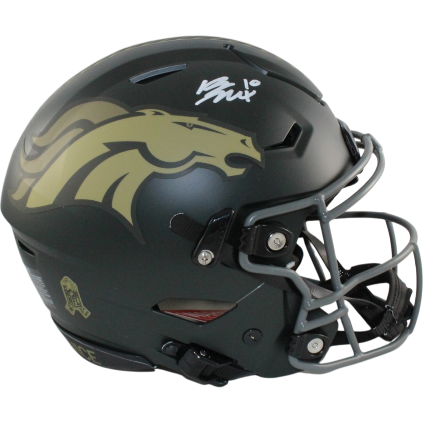 Bo Nix Autographed Denver Broncos SpeedFlex 25 STS Helmet Beckett Witness 55151