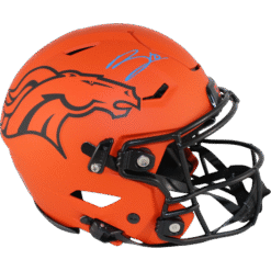 Bo Nix Autographed Denver Broncos SpeedFlex Rave Helmet Beckett Witness 53269