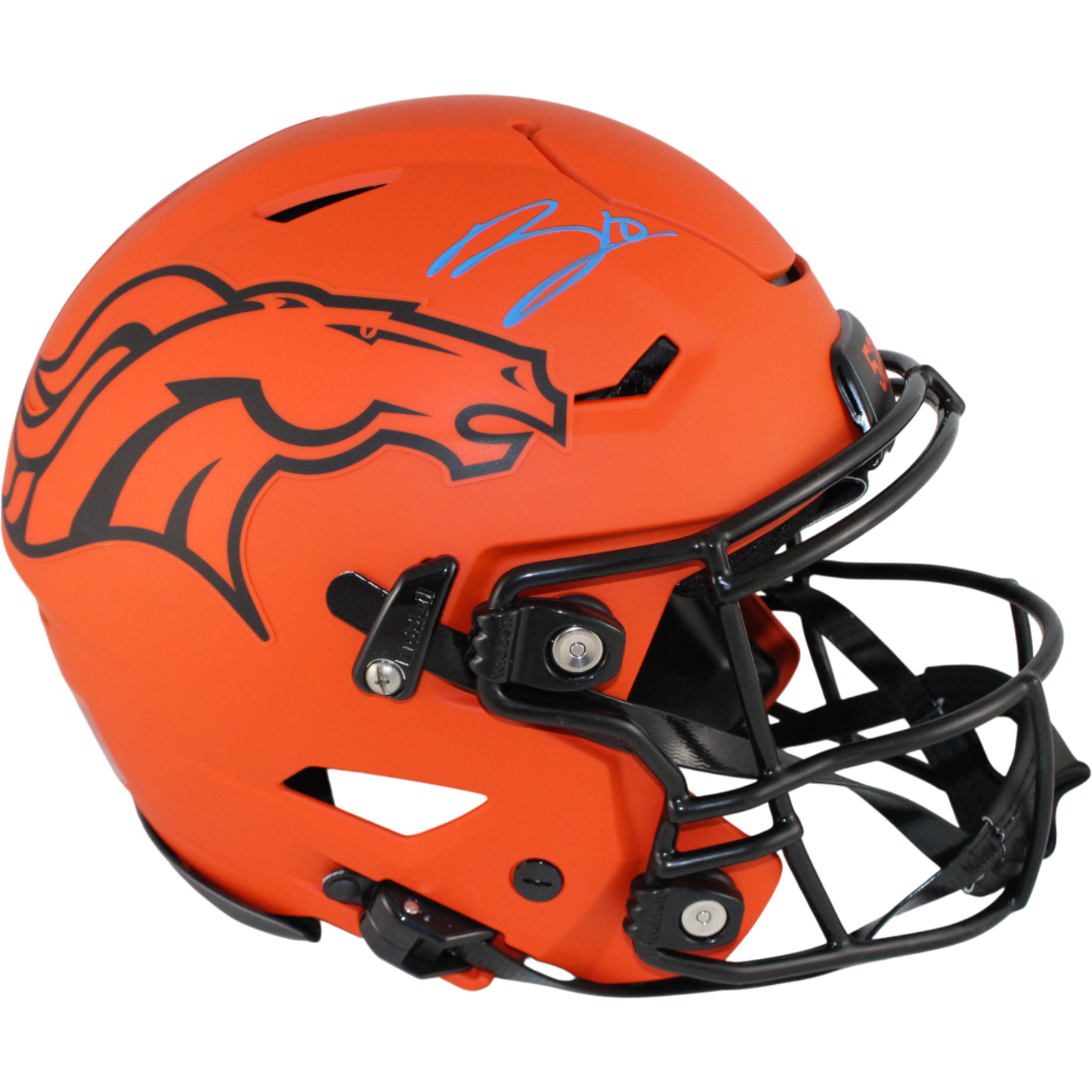 Bo Nix Autographed Denver Broncos SpeedFlex Rave Helmet Beckett Witness 53269