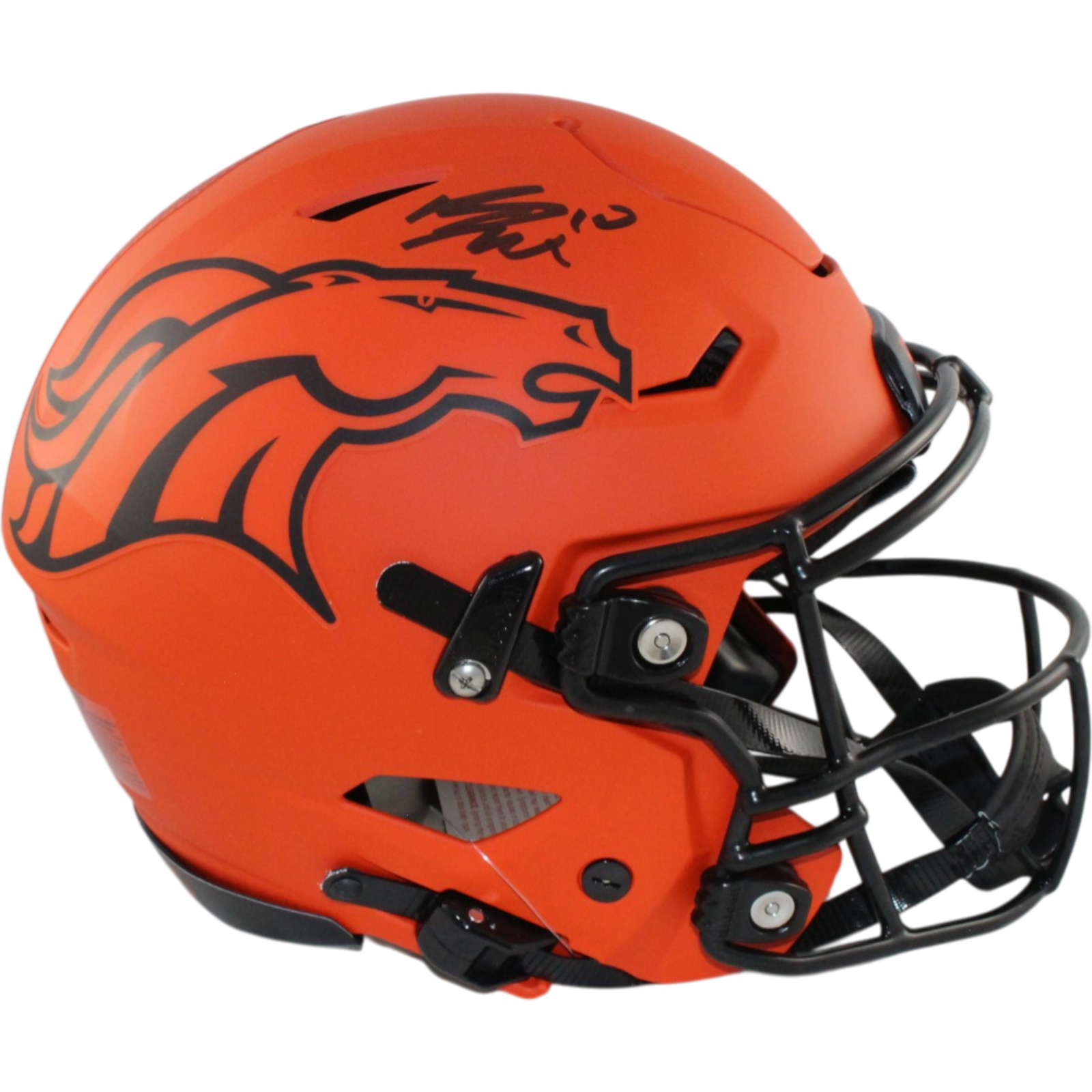 Bo Nix Autographed Denver Broncos SpeedFlex Rave Helmet Beckett Witness 55152