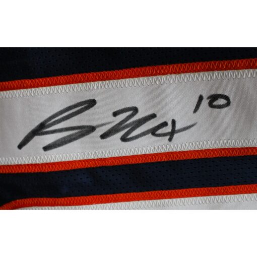 Bo Nix Autographed/Signed Pro Style Blue XL Jersey Beckett 47525
