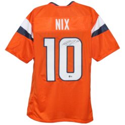 Bo Nix Autographed/Signed Pro Style XL Orange Jersey Beckett Witness 53259
