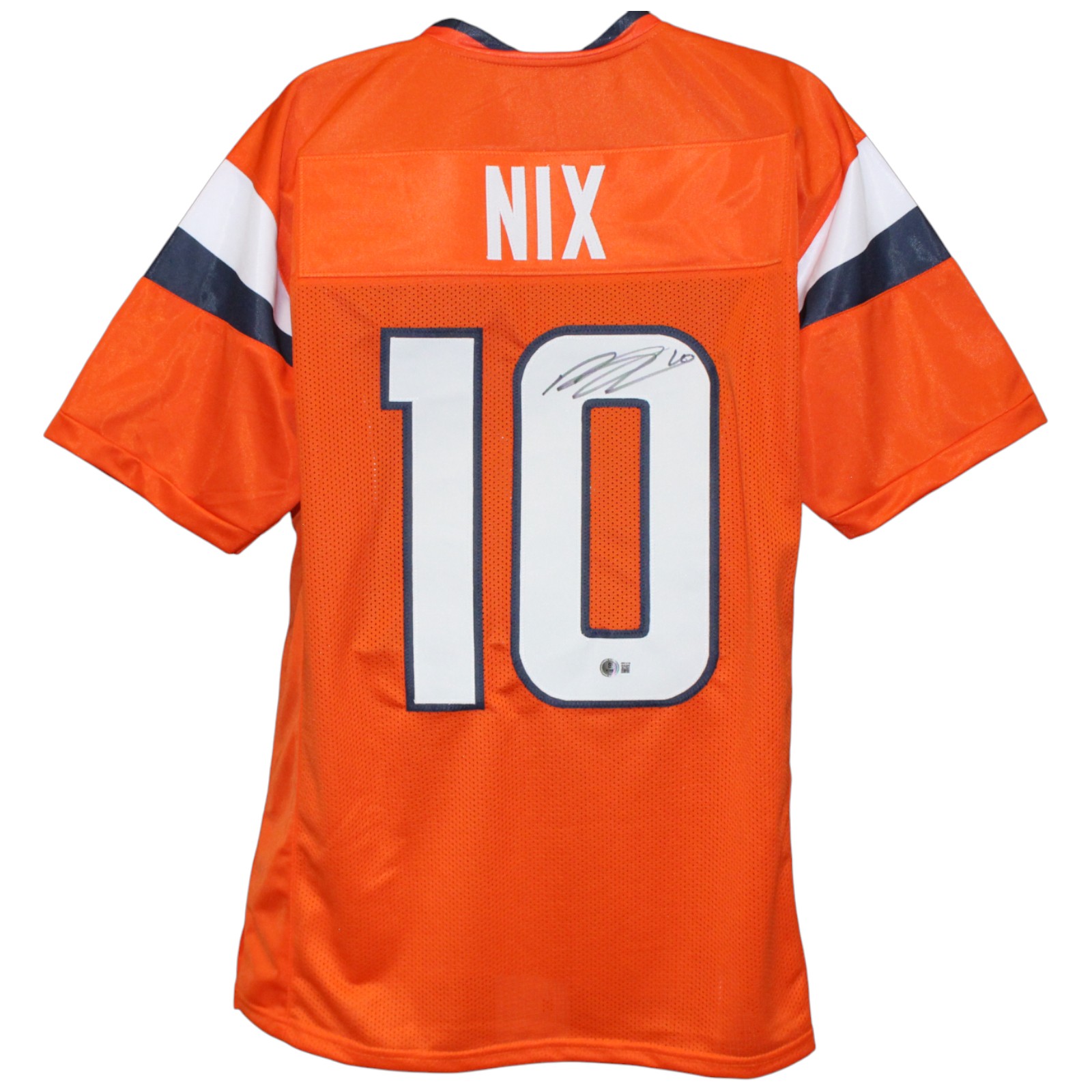 Bo Nix Autographed/Signed Pro Style XL Orange Jersey Beckett Witness 53259