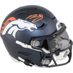 Bo Nix Autographed Denver Broncos Midi Mid-Size Helmet Beckett Witness 53280