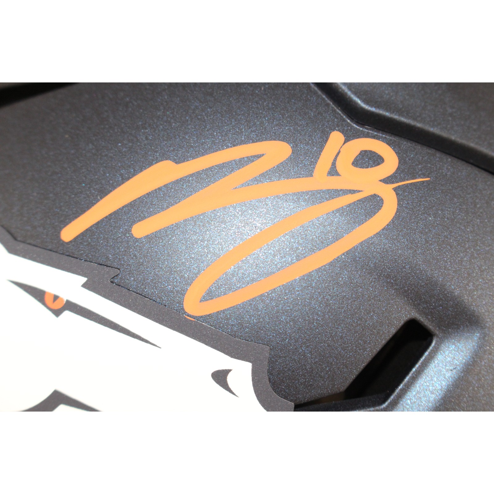 Bo Nix Autographed Denver Broncos Midi Mid-Size Helmet Beckett Witness 53280 2 Bo Nix Autographed Denver Broncos Midi Mid-Size Helmet Beckett Witness 53280