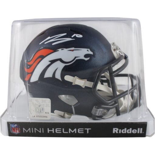 Bo Nix Autographed/Signed Denver Broncos 2024 Mini Helmet Beckett Witness 49625