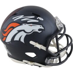 Bo Nix Autographed/Signed Denver Broncos 2024 Speed Mini Helmet Beckett 49017