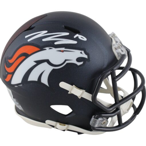 Bo Nix Autographed/Signed Denver Broncos 2024 Speed Mini Helmet Beckett 49017