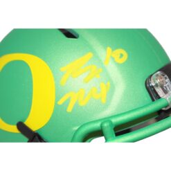 Bo Nix Autographed Oregon '15 Green Apple Mini Helmet Beckett