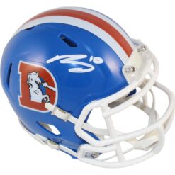 Bo Nix Autographed/Signed Denver Broncos TB Mini Helmet Beckett Witness 49620
