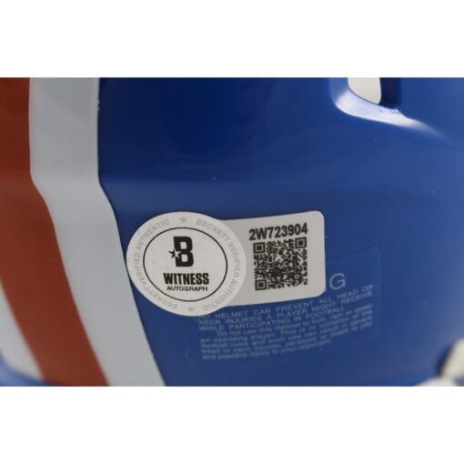 Bo Nix Autographed/Signed Denver Broncos TB Mini Helmet Beckett Witness 49620