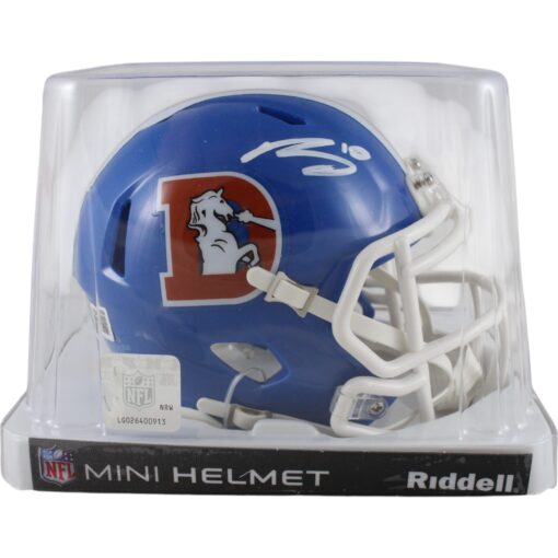 Bo Nix Autographed/Signed Denver Broncos TB Mini Helmet Beckett Witness 49620