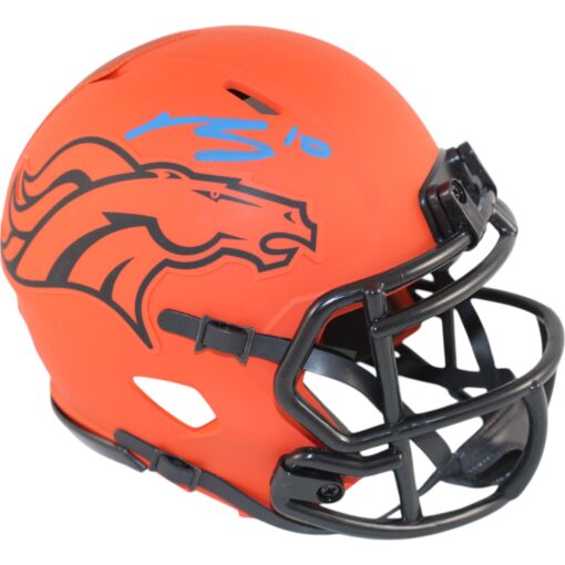 Bo Nix Autographed/Signed Denver Broncos Rave Mini Helmet Beckett Witness 49616