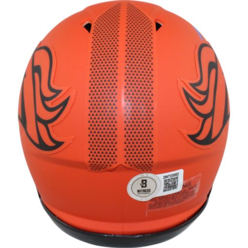 Bo Nix Autographed/Signed Denver Broncos Rave Mini Helmet Beckett Witness 49616