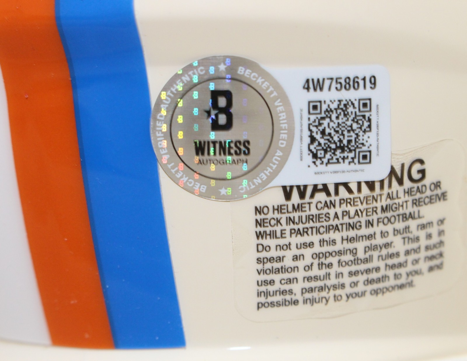 Bo Nix Autographed/Signed Denver Broncos Retro Mini Helmet Beckett Witness 56420 4 Bo Nix Autographed/Signed Denver Broncos Retro Mini Helmet Beckett Witness 56420